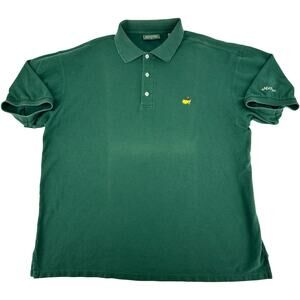VTG 90s Mens Green Embroidered Masters Collection 100% Cotton Golf Polo Shirt XL